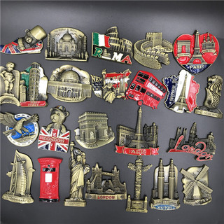 Adesivos de geladeira de Metal americano inglês italiano Madibai bélgica índia Israel novo tridimensional magnético come