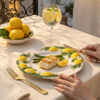 Característica fresco bonito divertido prato de limão restaurante restaurante placa de posicionamento de alto valor cria