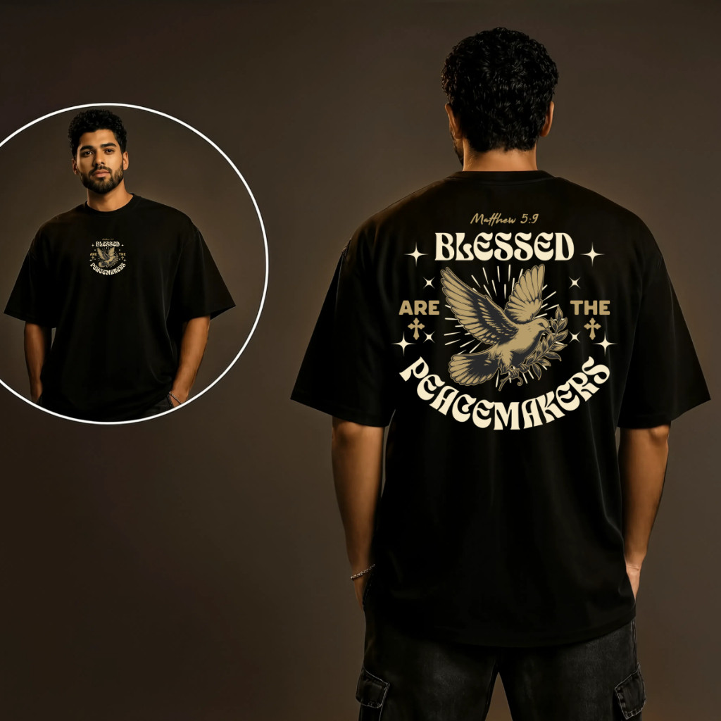 Camiseta Camisa Oversized Streetwear 100% Algodão Masculina Feminina Casual Estampada Premiu Blessed