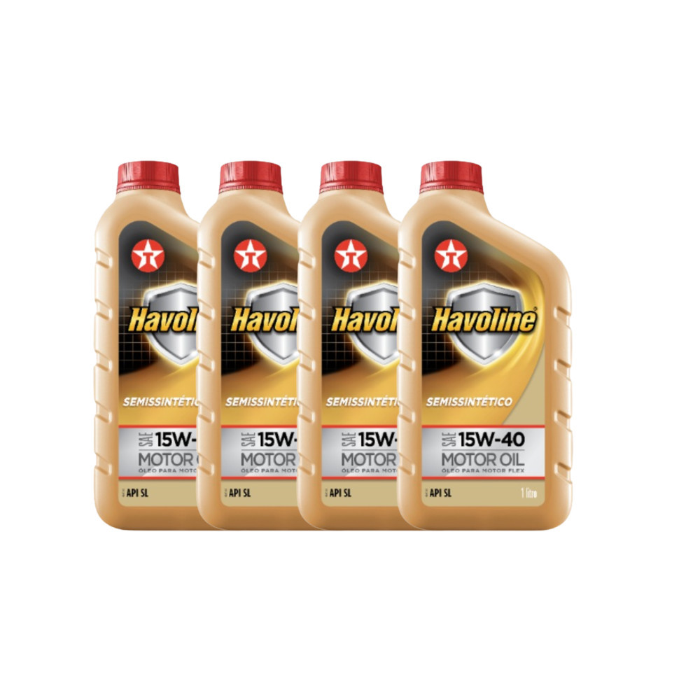 Kit de 4 Óleos de Motor Havoline 15W40 SL Semissintético 1L Texaco