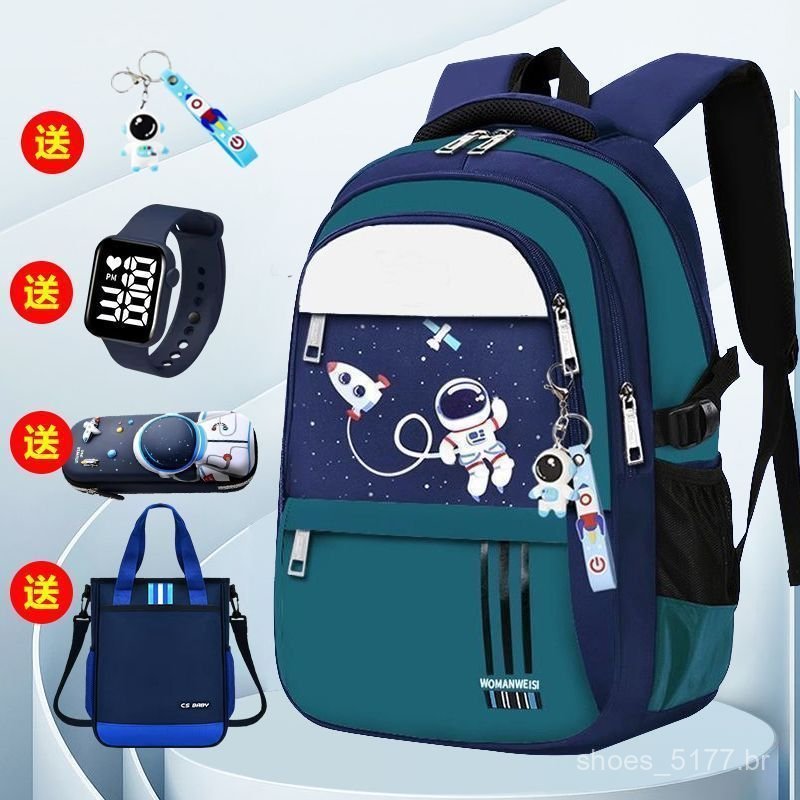 Mochila escolar infantil para meninos, leve e com design ergonômico QGIQ