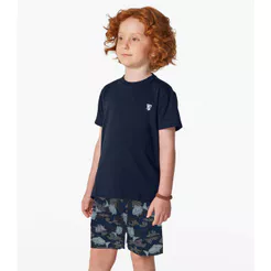 Bermuda Infantil Estampa De Peixes Trick Nick Azul