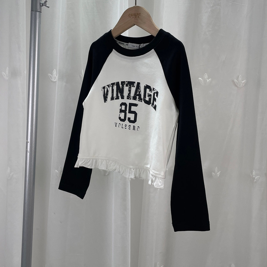 110 Tamanho V Marca Retirada Armário Roupas Infantis Meninas Camiseta de Manga Comprida Crianças Primavera Outono Cor Co