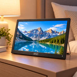 Monitor LCD 14,1" 1440x900 HDMI USB com TV Digital Bateria Recarregável 2400mAh Bivolt Knup KP-TV14