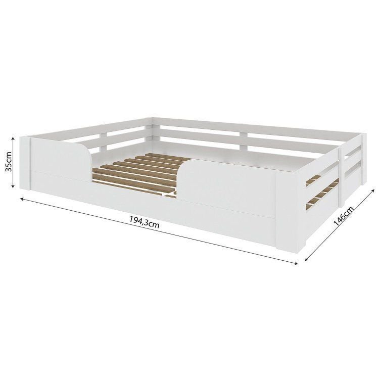 Cama Infantil Montessoriana Casal Liz Casatema MadeiraOriginals Branco Branco · foto 2