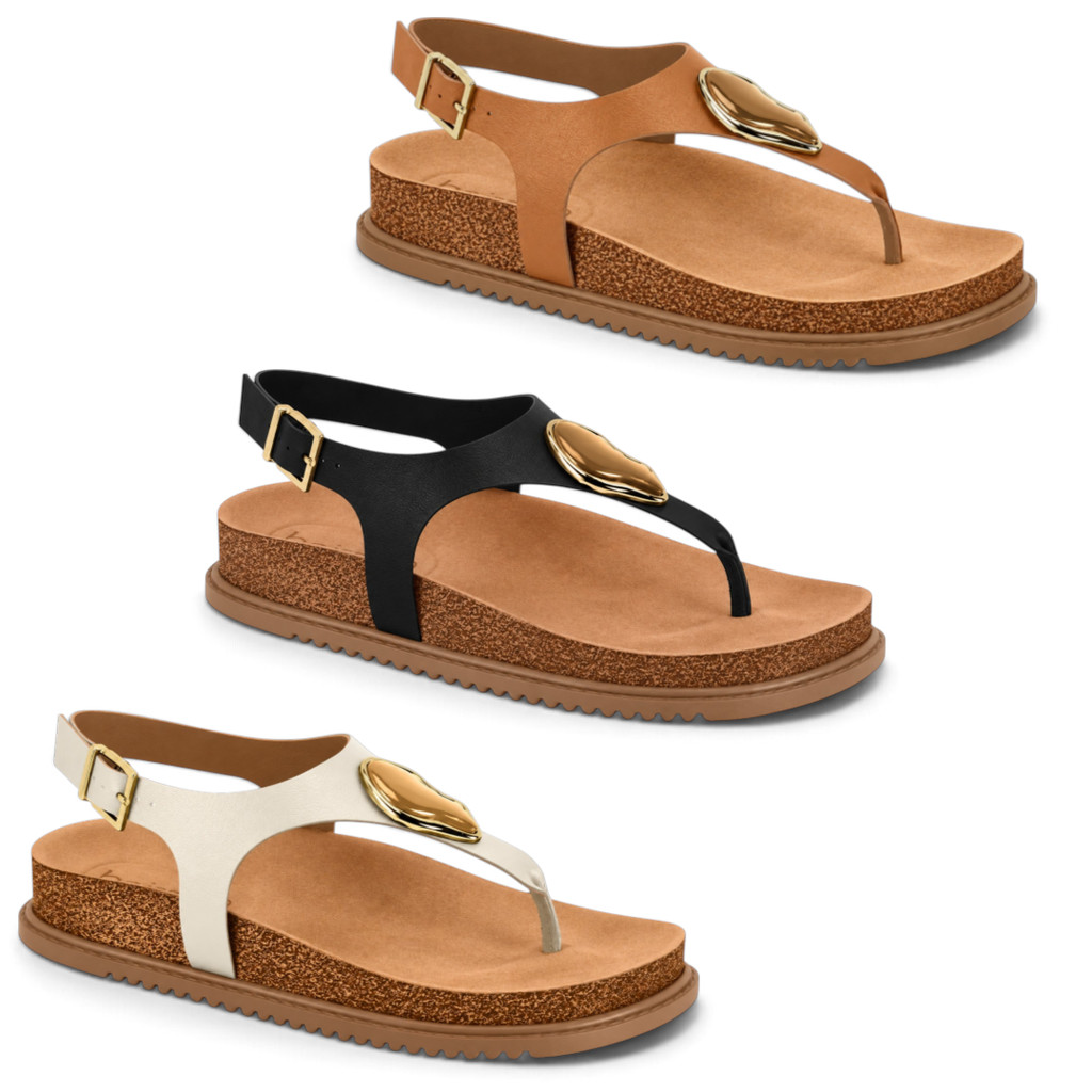 Sandalia Beira Rio Feminina FlatForm Confortavel Birken Leve Papete Conforto Tamanco Feminino 8524.117 Verão Fivela