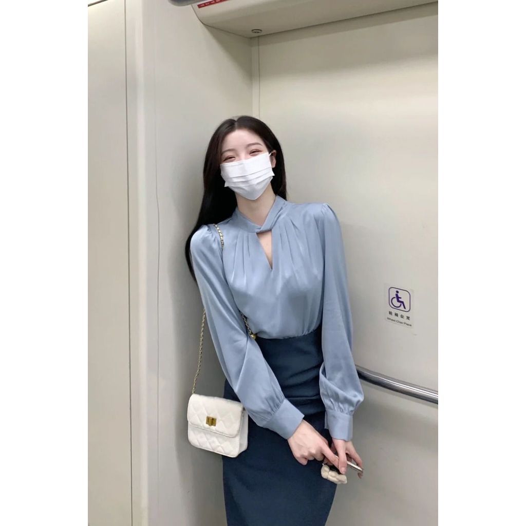 2025 Nova Camisa Feminina De Outono Estilo Coreano – Blusa Elegante De Manga Comprida , Moderna E Versa
