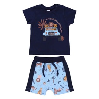 Conjunto Baby Gijo Estampa Carro E Bichinhos em Oferta na Shopee