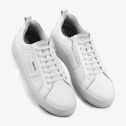 Tênis Masculino Casual Couro Ferracini Sneaker Branco Versátil Blur 9261-713B