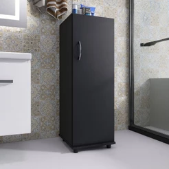 Armário Multiuso Lavanderia C/ 1 Porta Organizador Área de Serviço c/ Prateleiras Internas P/ Quarto