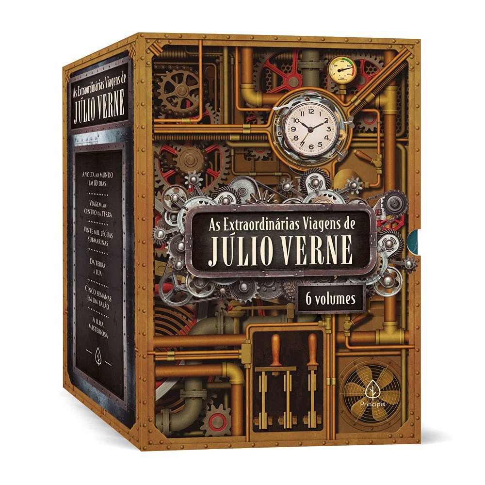 Box com 6 livros | As extraordinárias viagens de Júlio Verne em Oferta na Shopee
