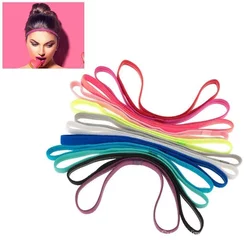 12pçs Faixa De Cabeça Esportiva Para Meninos E Meninas , Elástica Antiderrapante Esportes , Absorvente De Suor Academia/