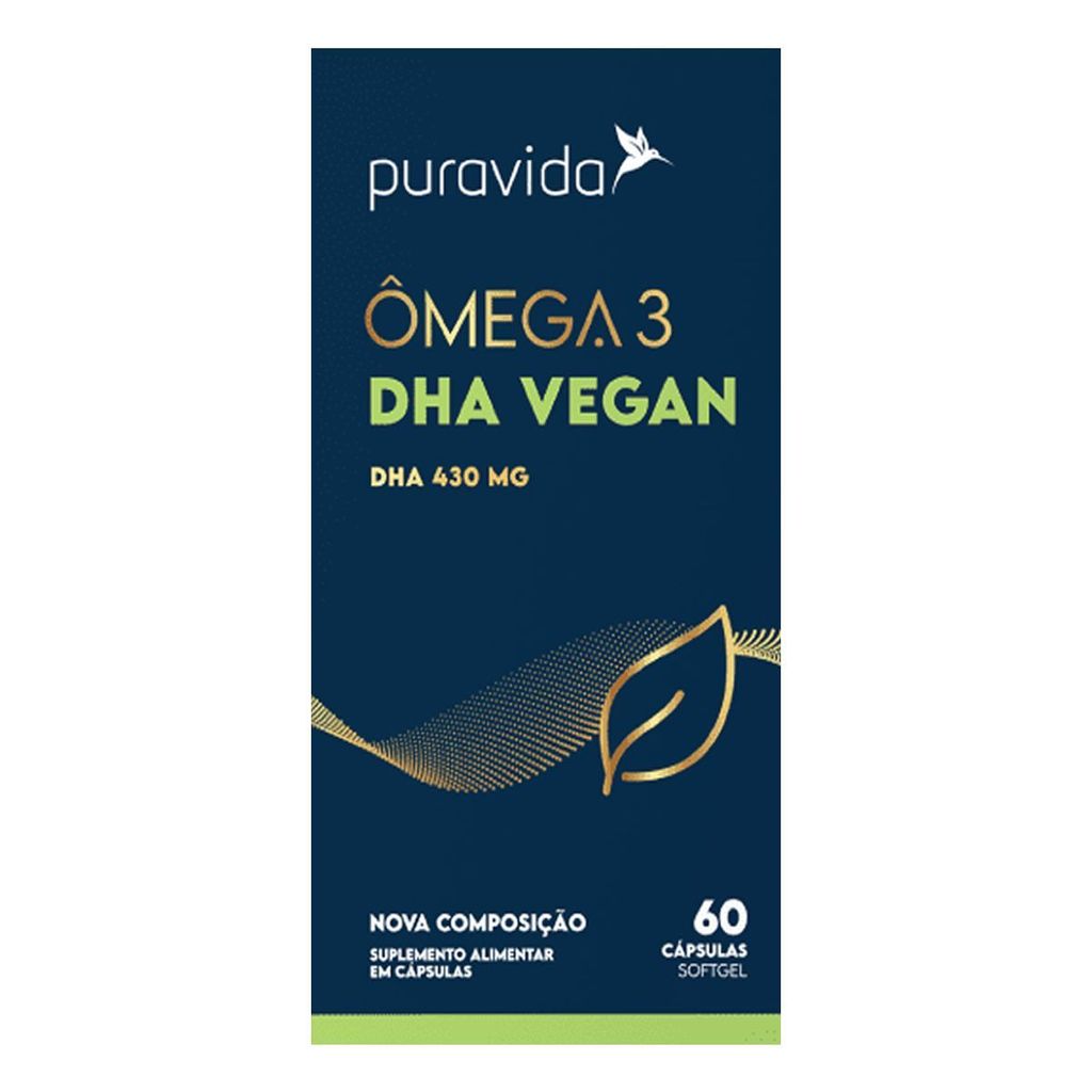 Omega 3 Vegan Dha - 60 Cápsulas Softgel - Puravida
