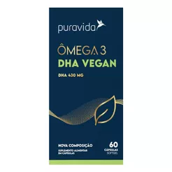 Omega 3 Vegan Dha - 60 Cápsulas Softgel - Puravida