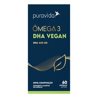 Omega 3 Vegan Dha - 60 Cápsulas Softgel - Puravida em Oferta na Shopee