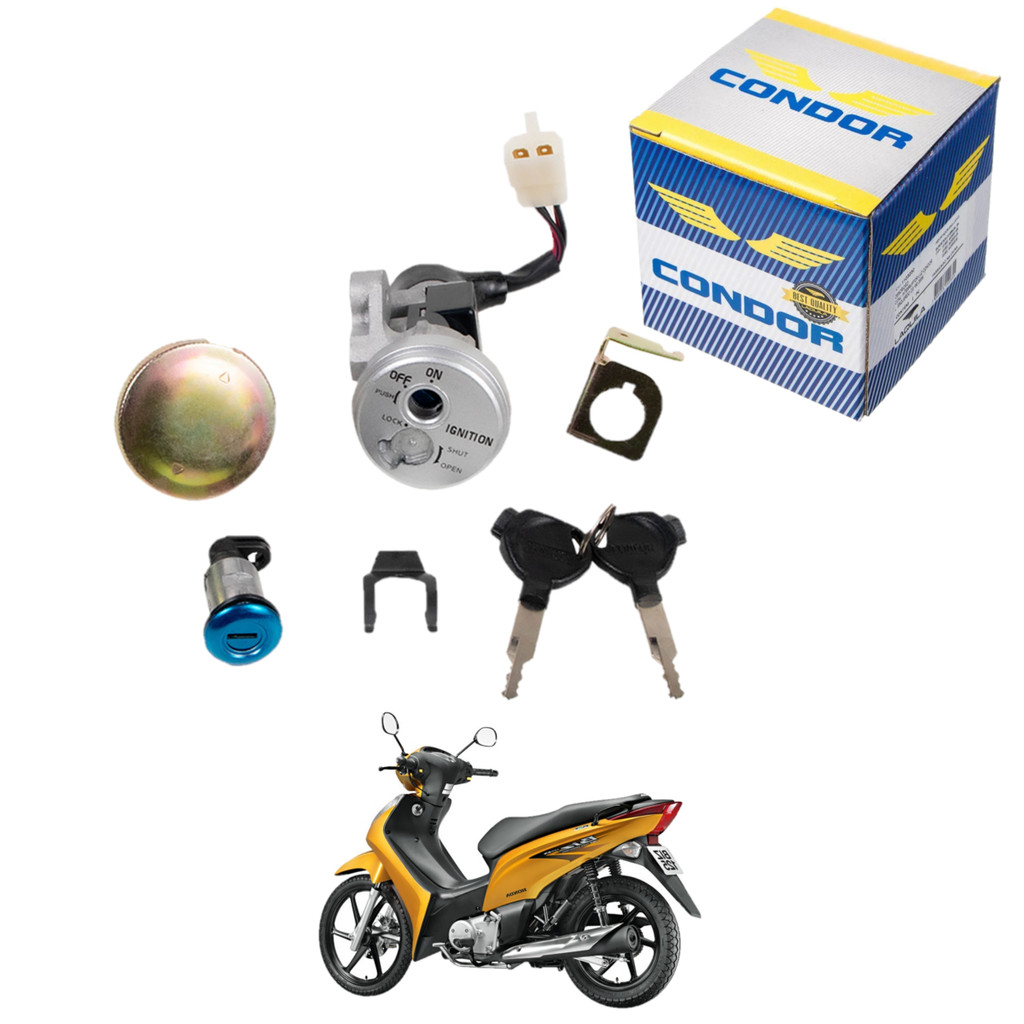 Chave Ignicao - Kit Conjunto Travas Biz 125 2009/2015 Condor Original em Oferta na Shopee