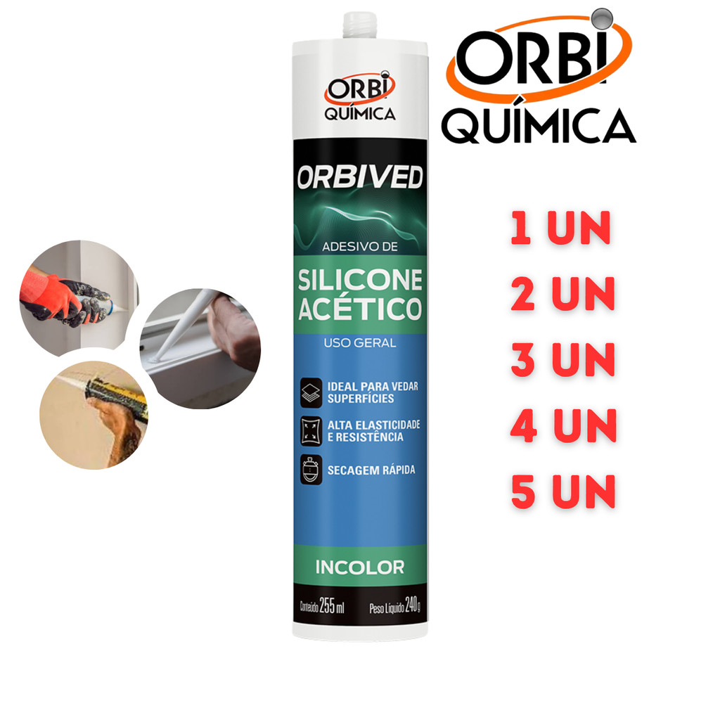 Silicone Vedação Acético Incolor Silicone para Pia de Cozinha Veda e Cola Fixa Cuba Secagem Rápida