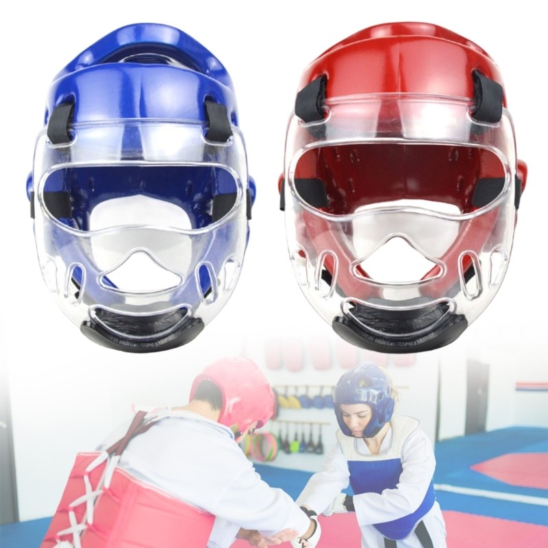 * Capacete Proteção Para Treinamento Karatê E Boxe Proteções Profissionais Cabeça Design Ajustável