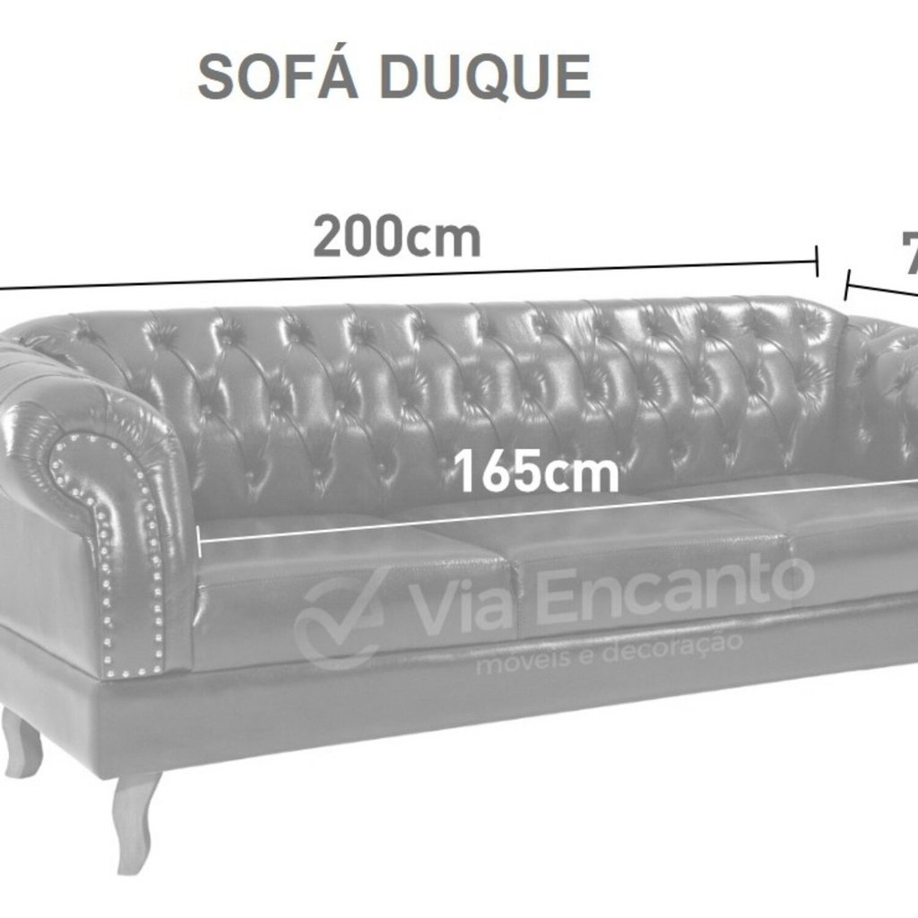 Detalhes do Namoradeira Chest 3 Lugares Duque Courano 200cm