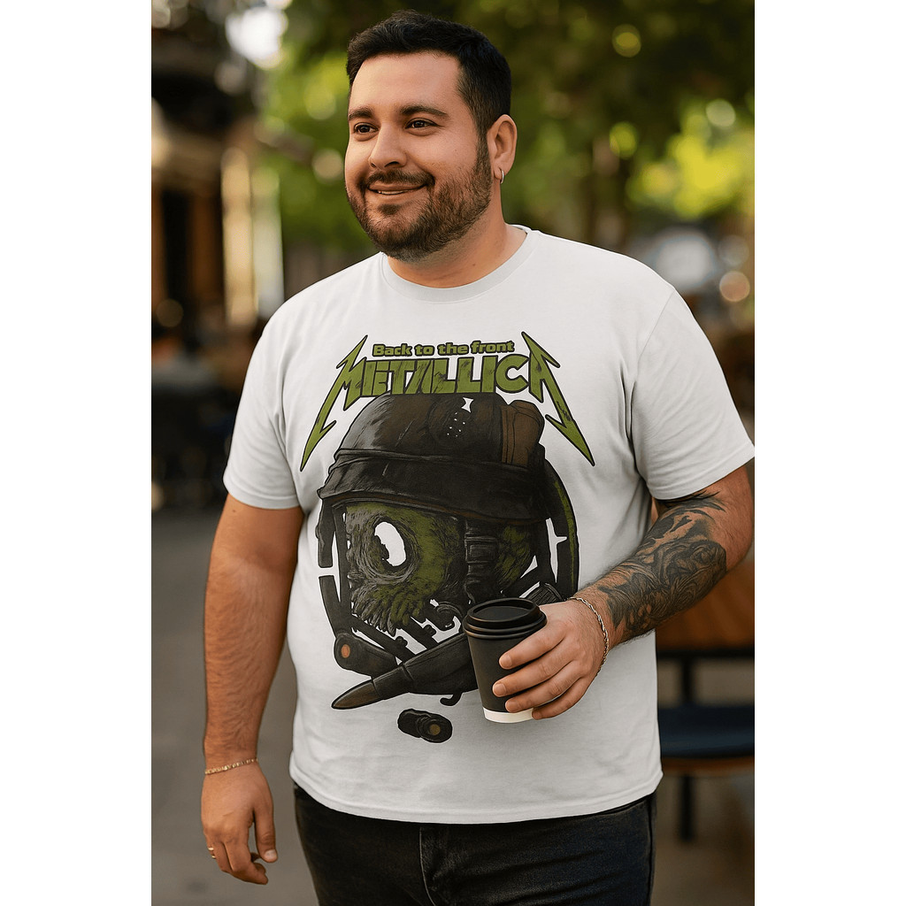 Camisetas Estampadas Caveira Bala Super Estilosas Banda de Rock Camisas Básicas Unissex - Envio Rápido - Mikko Shopp