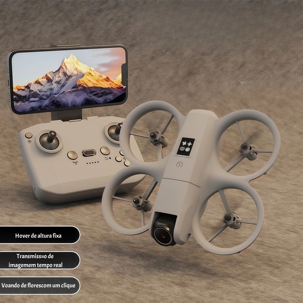 Drone mini: duplas câmeras, sensor de evitação 180°, fluxo óptico, estabilização, LED, manobras 360°