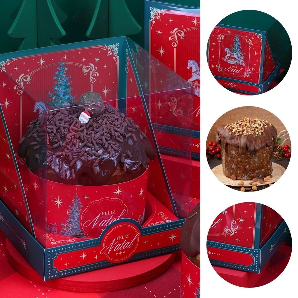 10 CAIXA PARA PANETONE 500G COM TAMPA DE ACETATO TRADIÇÃO 5100 ( JANGO NATAL 2025 ) — imagem 2 de 2