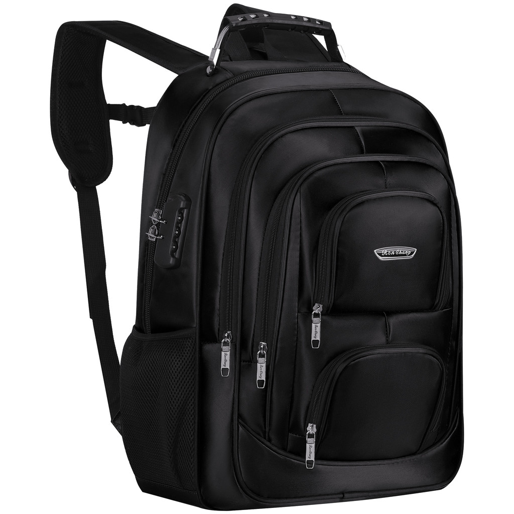 Imagem Mochila Masculina Grande Antifurto Impermeável USB com Cadeado e Cabo Aço para Notebook Viagem Trabalho