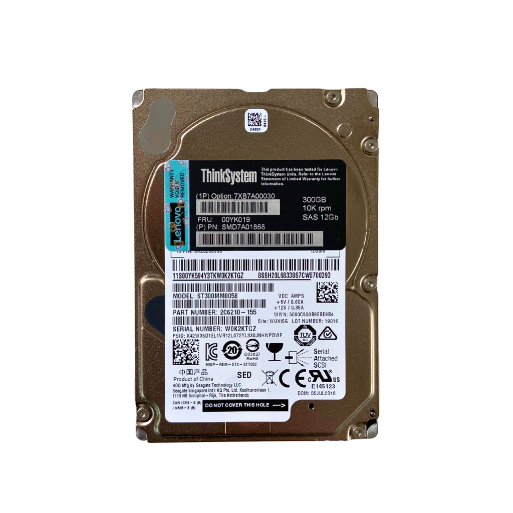 HD Lenovo 300GB SAS 2.5 Polegadas 10000RPM 12Gbps FRU00YK019