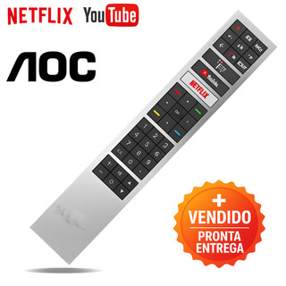 Controle Remoto Compatível AOC LED Smart TV Botões de Streaming e Função Completa