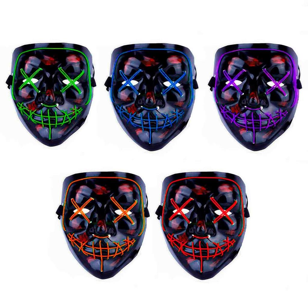 Acessório Máscara Noite de Crime de Halloween Com Led