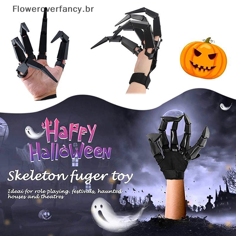 FFBR 1Pc/Par Halloween Dedos Articulados Assustadores Falsos Esqueleto Mão Cosplay Luva De Dedo Horror Fantasma Garra Pr em Oferta na Shopee