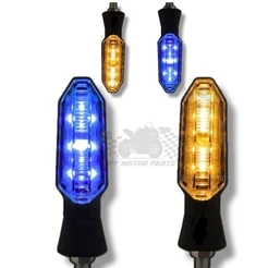 Par De Pisca Led Drl Azul Sequencial Cg Titan Fan Twister Start Xre Falcon Nxr Cbx Cb300