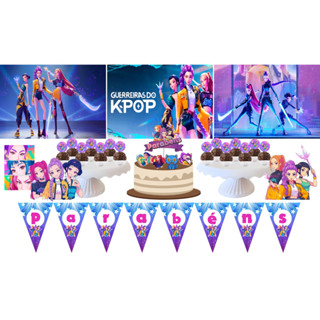 Festa Em Casa Aniversário Guerreiras Do K-POP Kit Só Um Bolinho 33 Peças em Oferta na Shopee