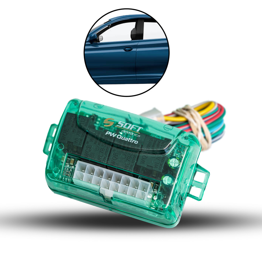 Modulo Descida Vidro Elétrico 4 Portas Universal Soft PW Quattro Descanso Negativo Positivo
