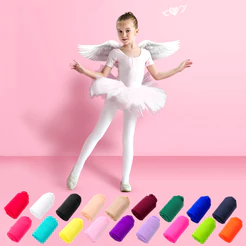 Crianças Meia-Calça Sólida Branca Ballet Dança Collants Para Meninas Meias De Veludo