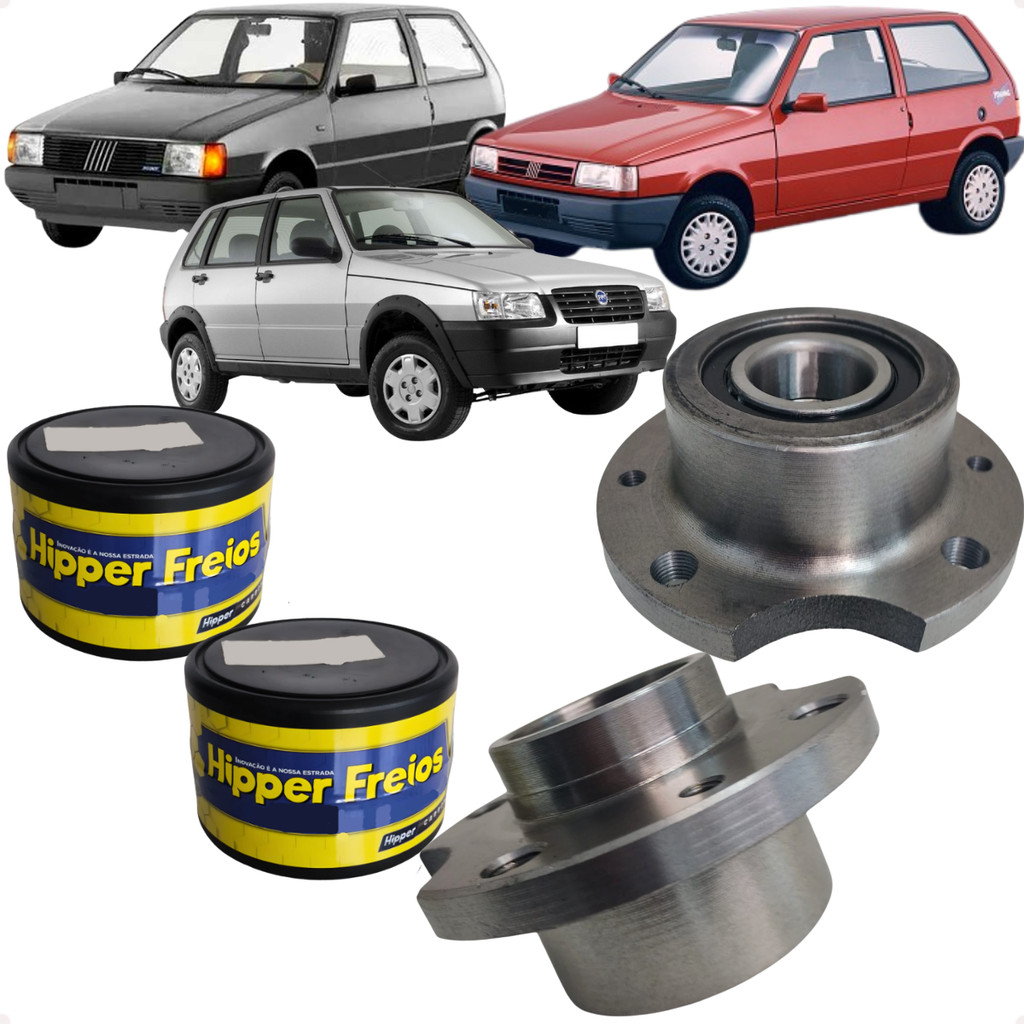 Par Cubo Roda Traseiro Com Rolamento Uno 1.0 1.3 1.5 Fire ou Fiasa 1984 a 2009 Hipper Freios em Oferta na Shopee