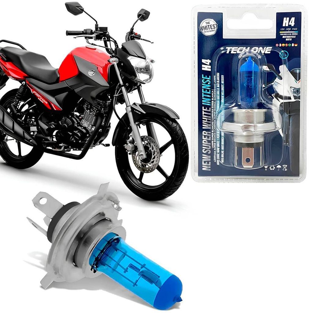 Lâmpada Moto H4 Super Branca 8500k 35W 12V Factor 2026