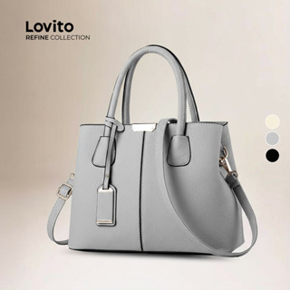 (Bags) Lovito Refine Bolsa simples de grande capacidade com temperamento e textura para mulheres LFAR6088 em Oferta na Shopee