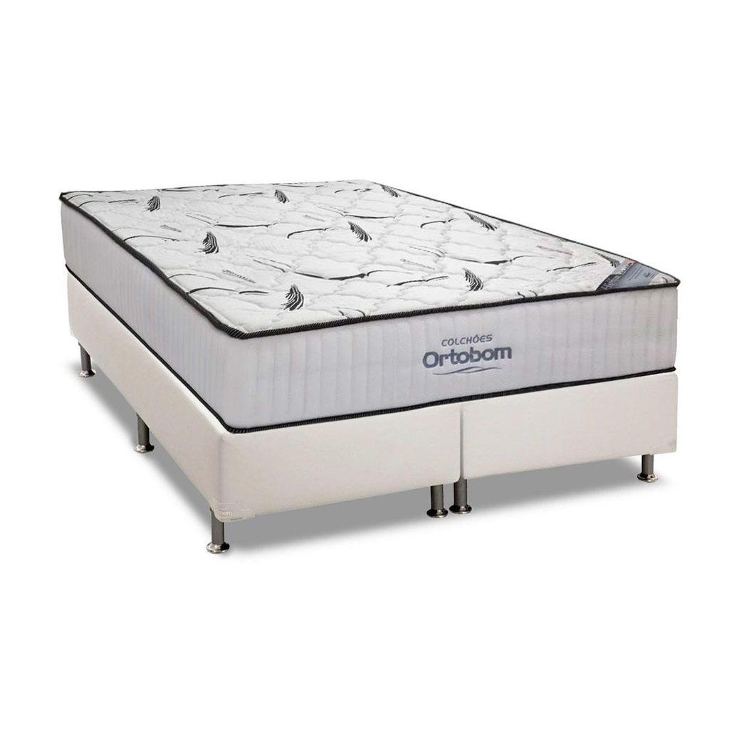 Conjunto Box King: Colchão Espuma Ortobom High Foam + Base CRC Courano White(193x203)