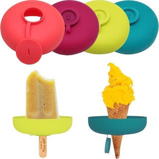 Suporte De Silicone Para Sorvete , Picolé De Verão Cone À Prova De Vazamentos Com Proteção Contra Gotejamento , Bandeja 