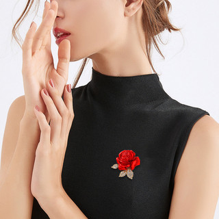 Broche de rosa vermelha high-end feminino luz luxo high-end temperamento Corsage terno camisola pino broche de presente 