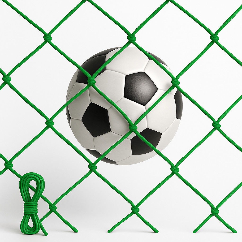 Kit Corda + Rede Tela De Proteção Para Campo Quadra Esportiva 20x6,00 Malha 10cmx10cm Verde
