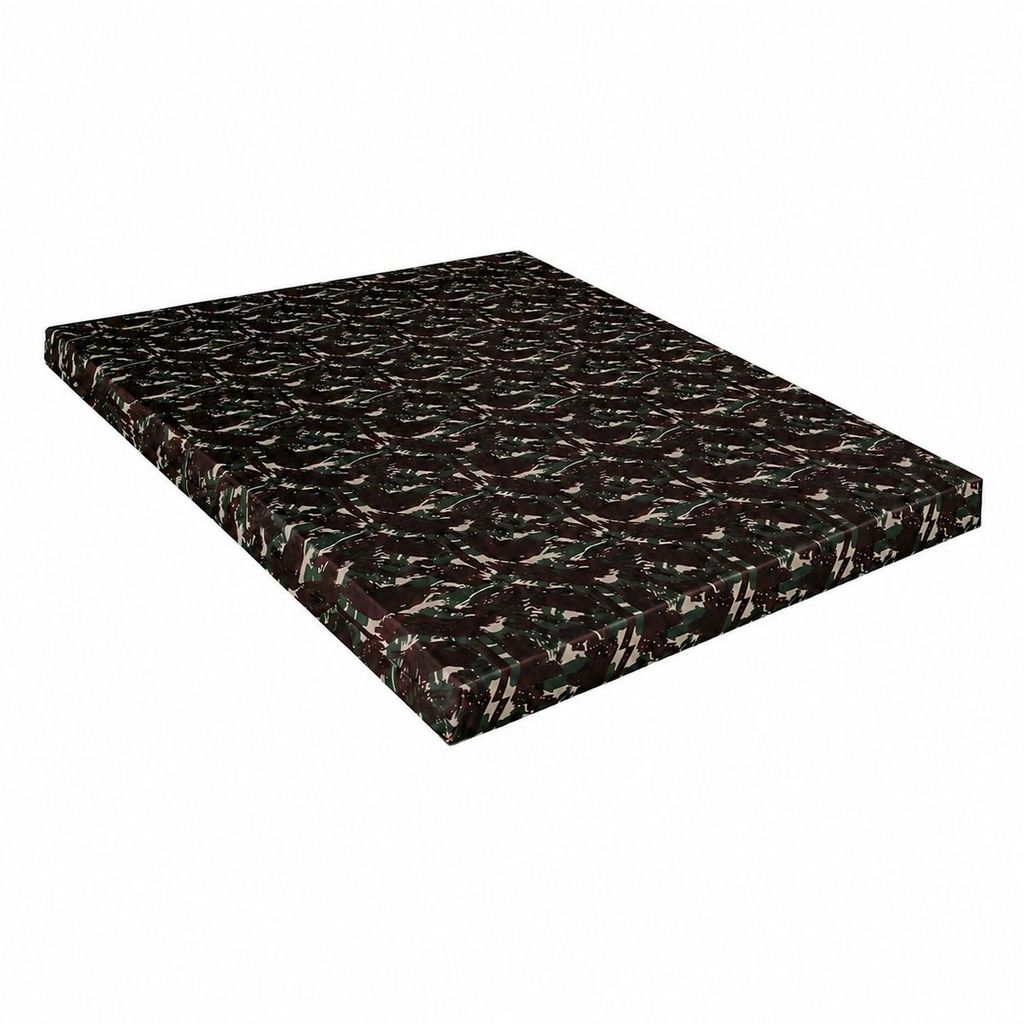 Colchonete Casal Acampamento Camping Colchão Retiro Verde Camuflado Portátil Espuma D20 4x138x188cm