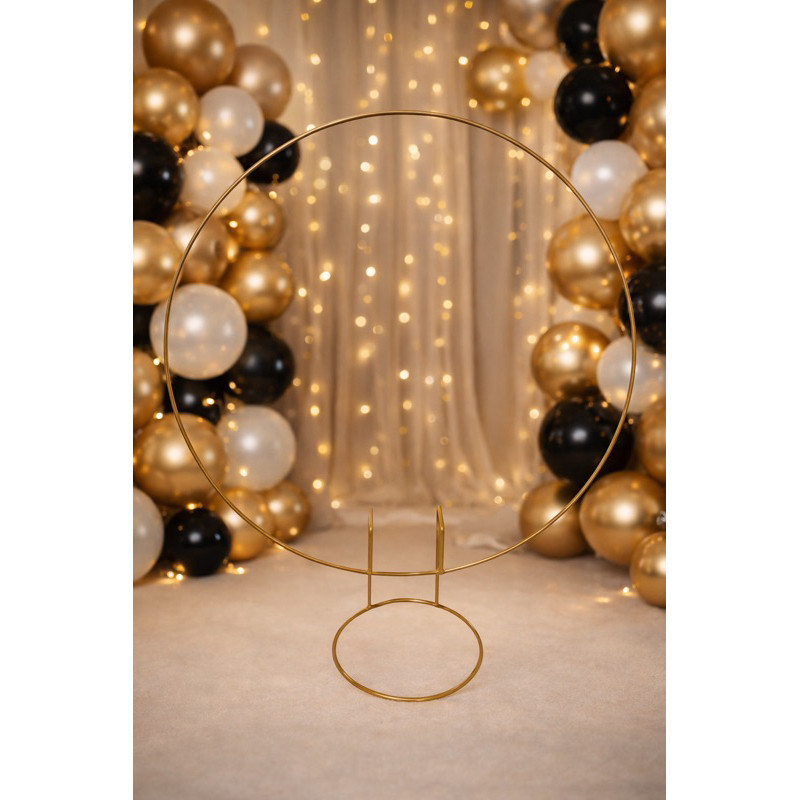 Kit 5 Mini Painel Arco De Mesa Para Festa Redondo Decoraçao 50cm Dourado