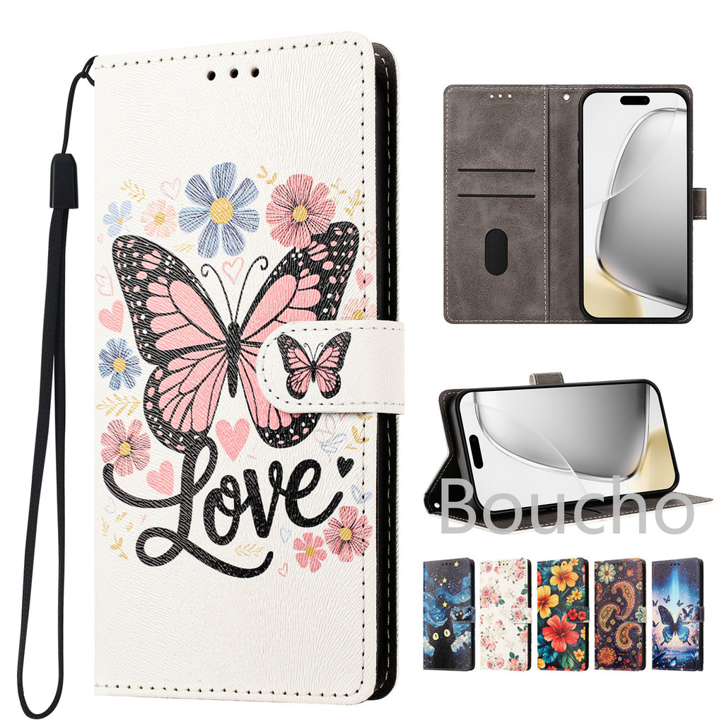 Para Samsung Galaxy A02S A12 A22 A32 A42 A52 A52S A72 4G 5G Althea Flor Carteira Flip Couro Magnético Caso De Telefone C