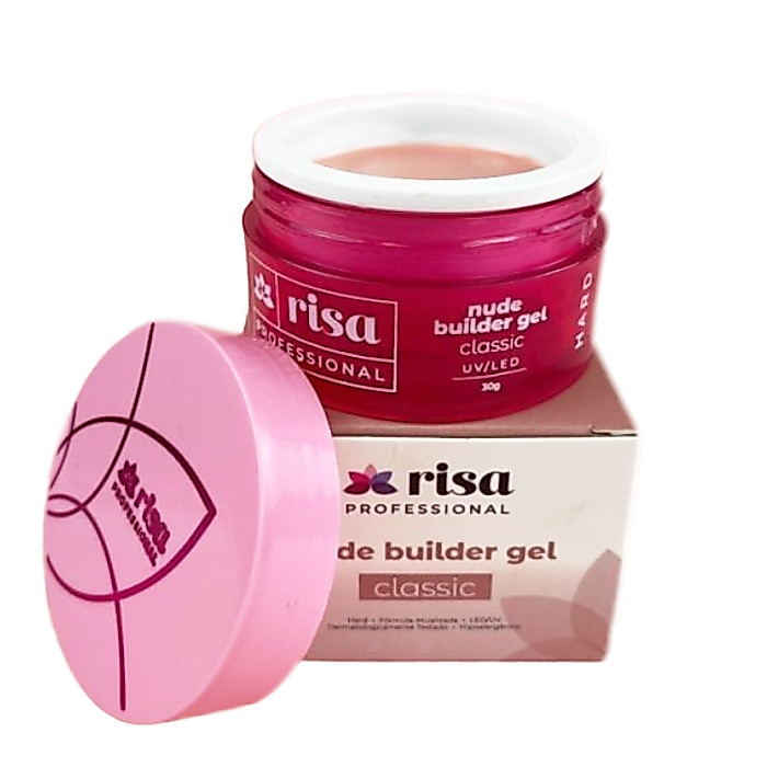 Risa Gel  Classic  Nude Builder 30g - Unhas Alongamentos LedUv Profissional Hard