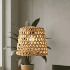 Luminária de Teto Taboa Decorativa Sala Quarto Varanda Boho Rústico Natural P
