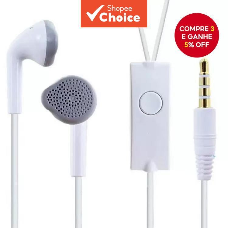 Fones de Ouvido S5830 Original Alta Qualidade Com Fio, Fone de Ouvido 3,5mm com Microfone e Controle de Volume,