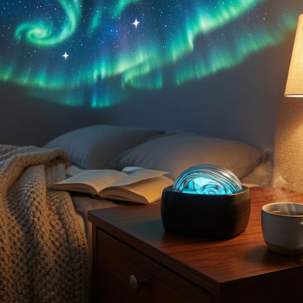 Imagem Dispositivo De Projeção De Céu Estrelado Decorativo Luz Noturna Estrelada Ambiente Lâmpada Compacta Relaxante Para Adole