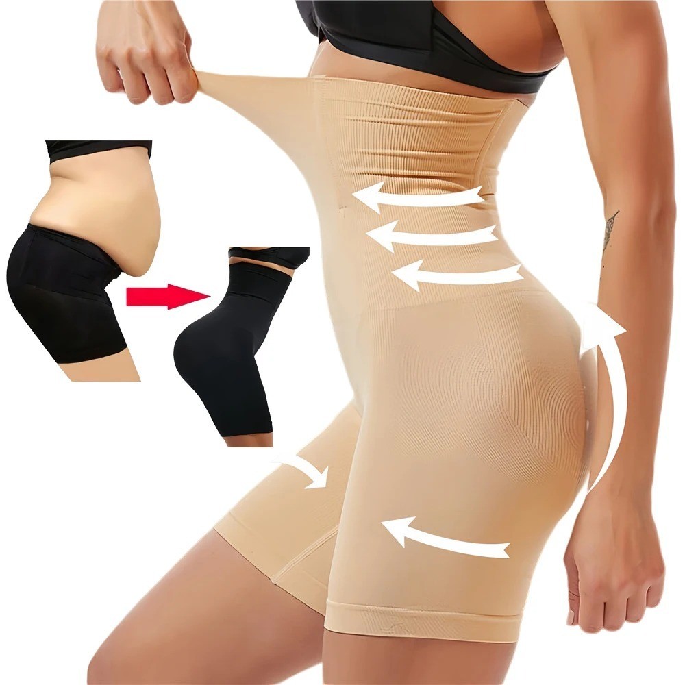 Short Cinta Modeladora 4 Barbatanas Alta Compressão Não Enrola Zero Transparência Formato Shorts GA-335
